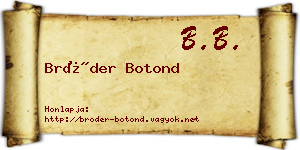 Bröder Botond névjegykártya